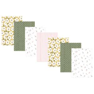 imageHudson Baby Unisex Baby Cotton Flannel Burp Cloths Pink Rose One SizeSage Floral 7 Pack