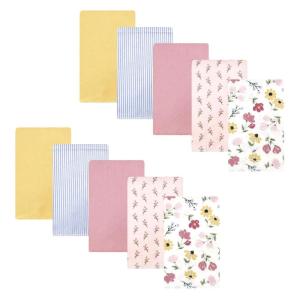 imageHudson Baby Unisex Baby Cotton Flannel Burp Cloths Pink Rose One SizeSoft Painted Floral 10 Pack