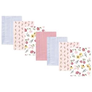 imageHudson Baby Unisex Baby Cotton Flannel Burp Cloths Pink Rose One SizeSoft Painted Floral 7 Pack
