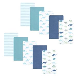 imageHudson Baby Unisex Baby Cotton Flannel Burp Cloths Pink Rose One SizeSoft Teal Dino 10 Pack