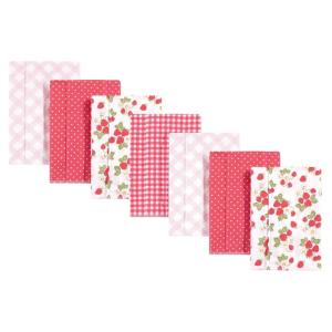 imageHudson Baby Unisex Baby Cotton Flannel Burp Cloths Pink Rose One SizeStrawberries