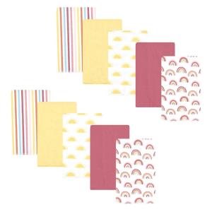 imageHudson Baby Unisex Baby Cotton Flannel Burp Cloths Pink Rose One SizeSunshine and Rainbows 10 Pack
