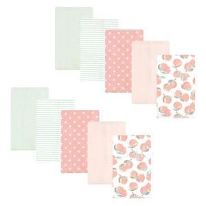 imageHudson Baby Unisex Baby Cotton Flannel Burp Cloths Pink Rose One SizeSweet Peach 10 Pack