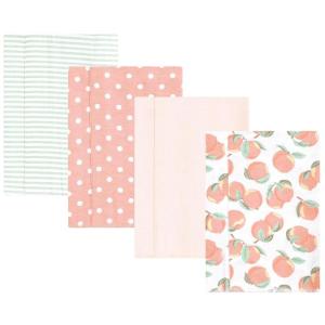 imageHudson Baby Unisex Baby Cotton Flannel Burp Cloths Pink Rose One SizeSweet Peach 4 Pack