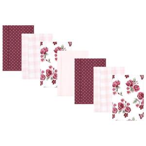 imageHudson Baby Unisex Baby Cotton Flannel Burp Cloths Pink Rose One SizeSweet Roses 7 Pack