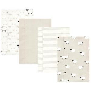 imageHudson Baby Unisex Baby Cotton Flannel Burp Cloths Pink Rose One SizeTaupe Sheep 4 Pack