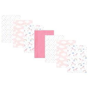 imageHudson Baby Unisex Baby Cotton Flannel Burp Cloths Pink Rose One SizeUnicorns Rainbows 7 Pack