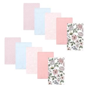 imageHudson Baby Unisex Baby Cotton Flannel Burp Cloths Pink Rose One SizeVintage Blossom 10 Pack