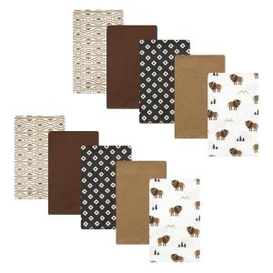 imageHudson Baby Unisex Baby Cotton Flannel Burp Cloths Pink Rose One SizeWild Buffalo 10 Pack