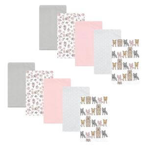imageHudson Baby Unisex Baby Cotton Flannel Burp Cloths Pink Rose One SizeWild Forest Pink 10pack