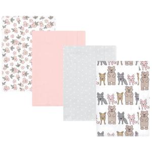 imageHudson Baby Unisex Baby Cotton Flannel Burp Cloths Pink Rose One SizeWild Forest Pink 4pack