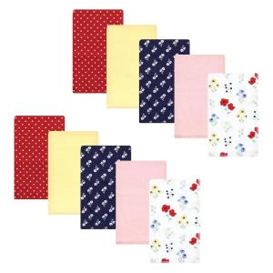 imageHudson Baby Unisex Baby Cotton Flannel Burp Cloths Pink Rose One SizeWildflower