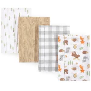 imageHudson Baby Unisex Baby Cotton Flannel Burp Cloths Pink Rose One SizeWoodland