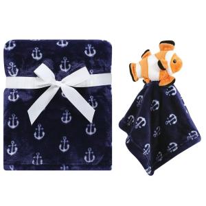 imageHudson Baby Unisex Baby Plush Blanket with Security Blanket Neutral Elephant One SizeClownfish