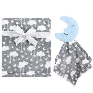 imageHudson Baby Unisex Baby Plush Blanket with Security Blanket Neutral Elephant One SizeMoon Boy