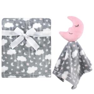imageHudson Baby Unisex Baby Plush Blanket with Security Blanket Neutral Elephant One SizeMoon Girl