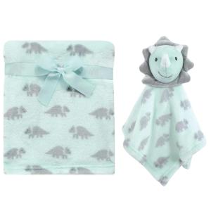 imageHudson Baby Unisex Baby Plush Blanket with Security Blanket Neutral Elephant One SizeTriceratops