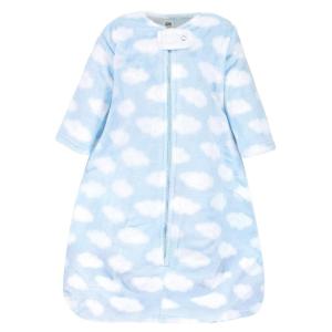 imageHudson Baby Unisex Baby Plush Sleeping Bag Sack Blanket Boy Farm Animals 612 MonthsBlue Clouds