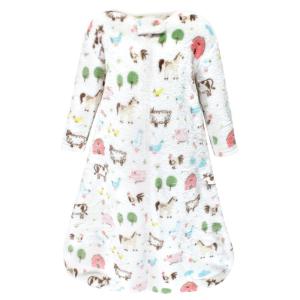 imageHudson Baby Unisex Baby Plush Sleeping Bag Sack Blanket Boy Farm Animals 612 MonthsGirl Farm Animals Long Sleeve