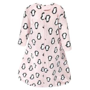 imageHudson Baby Unisex Baby Plush Sleeping Bag Sack Blanket Boy Farm Animals 612 MonthsLongsleeve Pink Penguin