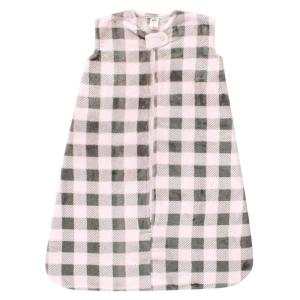 imageHudson Baby Unisex Baby Plush Sleeping Bag Sack Blanket Boy Farm Animals 612 MonthsSleeveless Pink Gray Plaid
