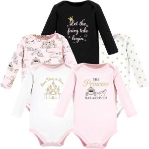imageHudson Baby babygirls Cotton Longsleeve Bodysuits 5packFairytale Princess