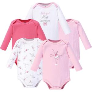 imageHudson Baby babygirls Cotton Longsleeve Bodysuits 5packLittle Dancer