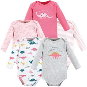 imageHudson Baby babygirls Cotton Longsleeve Bodysuits 5packSparklesaurus