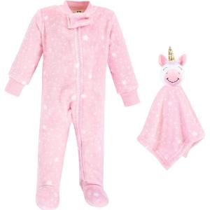 imageHudson Baby unisexbaby Flannel Plush Sleep and Play and Security ToyPink Unicorn