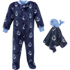imageHudson Baby unisexbaby Flannel Plush Sleep and Play and Security ToyWhale Anchor