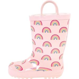 imageHudson Baby Unisex Baby Rain BootsPink Rainbows