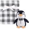 imageHudson Baby Unisex Baby Plush Blanket with Toy Pink Cloud One SizeMr Penguin
