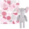 imageHudson Baby Unisex Baby Plush Blanket with Toy Pink Cloud One SizePaisley Elephant