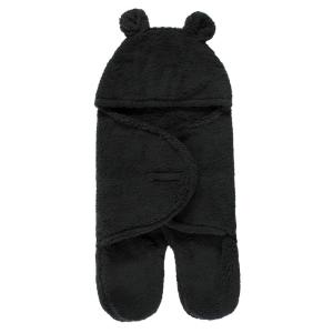 imageHudson Baby Unisex Baby Animal Sherpa Baby Outdoor Stroller Sack Wrap Coronet Blue One SizeBlack