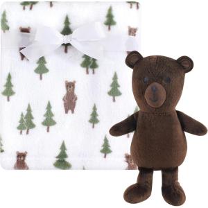 imageHudson Baby Unisex Baby Plush Blanket with Toy Pink Cloud One SizeForest Bear