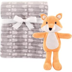 imageHudson Baby Unisex Baby Plush Blanket with Toy Pink Cloud One SizeFox