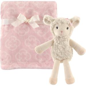 imageHudson Baby Unisex Baby Plush Blanket with Toy Pink Cloud One SizeLamb