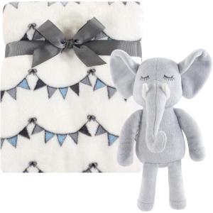 imageHudson Baby Unisex Baby Plush Blanket with Toy Pink Cloud One SizeModern Elephant