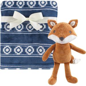 imageHudson Baby Unisex Baby Plush Blanket with Toy Pink Cloud One SizeModern Fox