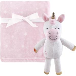 imageHudson Baby Unisex Baby Plush Blanket with Toy Pink Cloud One SizePink Unicorn Toy