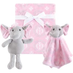 imageHudson Baby Unisex Baby Plush Blanket with Toy Pink Cloud One SizePretty Elephant