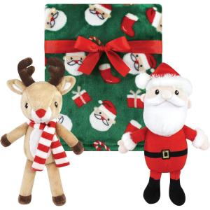 imageHudson Baby Unisex Baby Plush Blanket with Toy Pink Cloud One SizeRudolph and Santa