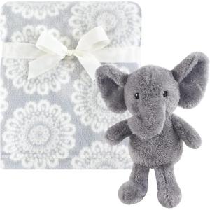 imageHudson Baby Unisex Baby Plush Blanket with Toy Pink Cloud One SizeSnuggly Elephant
