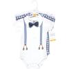imageHudson Baby Infant Boy Cotton Bodysuits Gentleman Bear Suspender 69 Months