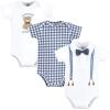 imageHudson Baby Infant Boy Cotton Bodysuits Gentleman Bear Suspender 69 Months