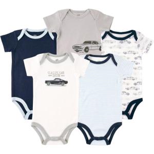 imageHudson Baby Unisex Baby Cotton Bodysuits 5packCar