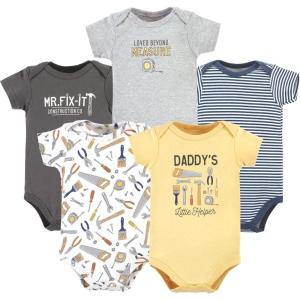 imageHudson Baby Unisex Baby Cotton Bodysuits 5packConstruction Work