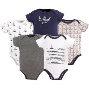 imageHudson Baby Unisex Baby Cotton Bodysuits 5packSailboat