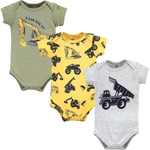 imageHudson Baby Unisex Baby Cotton Bodysuits Construction Trucks 03 Months