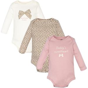 imageHudson Baby Unisex Baby Cotton LongSleeve Bodysuits 3PackLeopard Bows